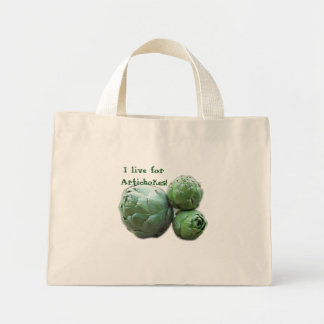 Mini Tote Bag Je vis pour Artichokes !Sac fourre-tout