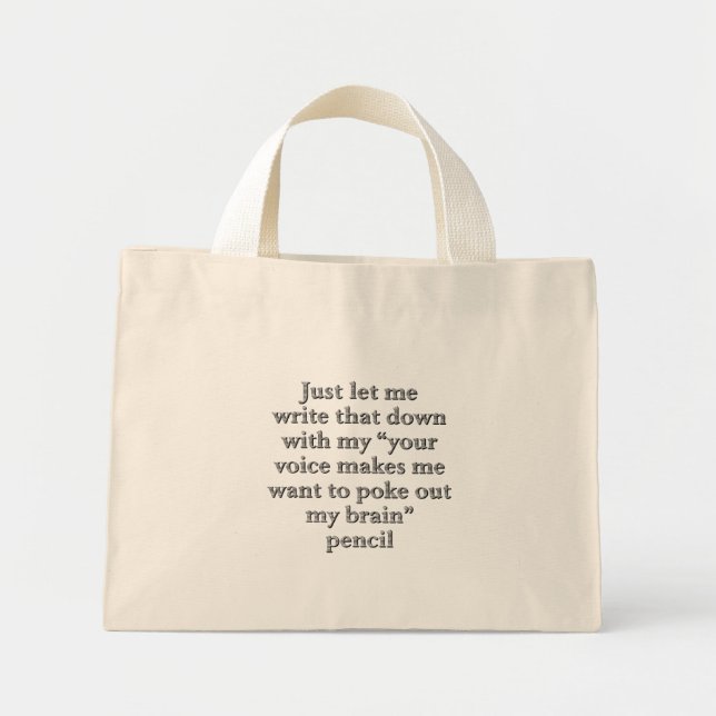Mini Tote Bag J'écoute tout ce que tu dis (Devant)