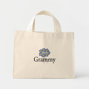 Mini Tote Bag Joli T-shirt Grammy Fleur Bleue