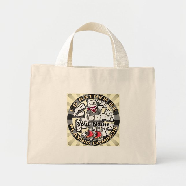 Mini Tote Bag Jouer aux dominos  (Devant)