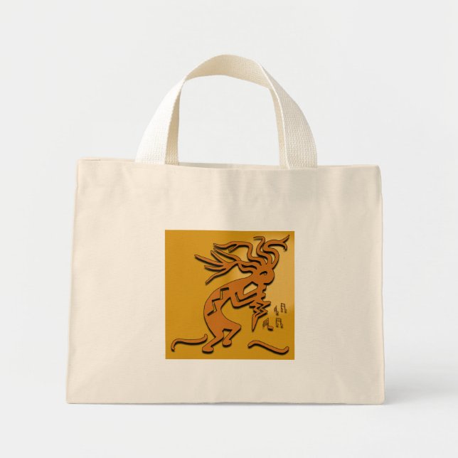 Mini Tote Bag Joueur de Kokopelli (Devant)