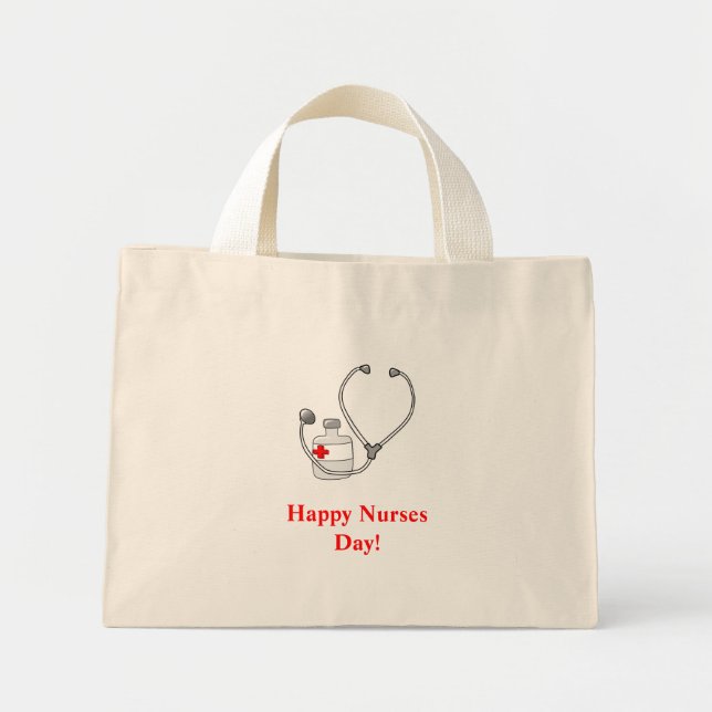 Mini Tote Bag Joyeuse journée des infirmières!-bag (Devant)