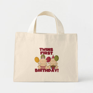 Mini Tote Bag Jumeaux 1er anniversaire - T-shirts et cadeaux pou