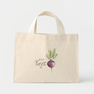 Mini Tote Bag Just Beet It   Watercolor Bag
