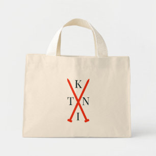 Mini Tote Bag KNIT knitter's project bag small tote