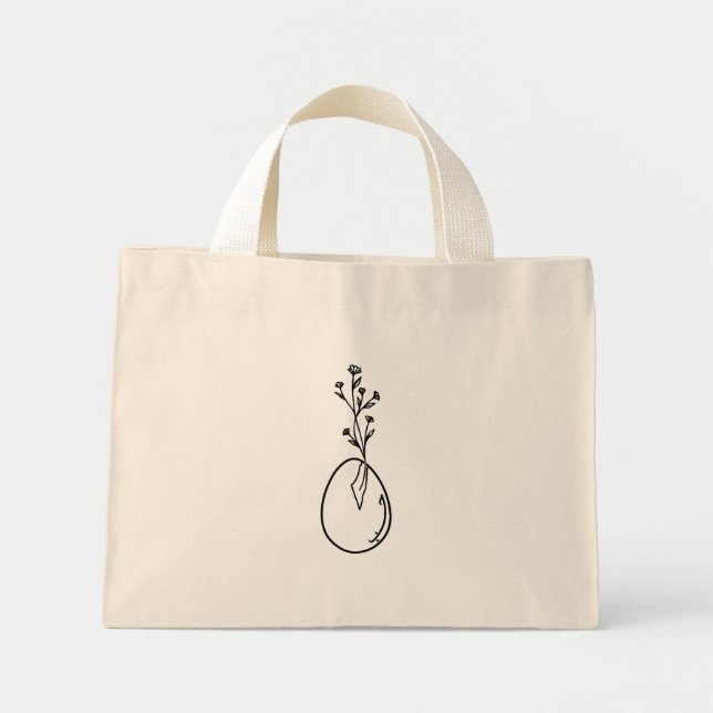 Mini Tote Bag La coquille d'Oeuf avec la carte palestinienne Gra (Devant)
