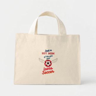 Mini Tote Bag La mère chaude de la fille qui aime le football