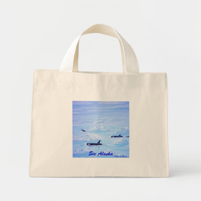 Mini Tote Bag La morue des baleines dans la glace (Devant)