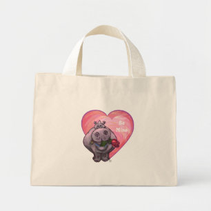 Mini Tote Bag La Saint-Valentin de l'hippopotame