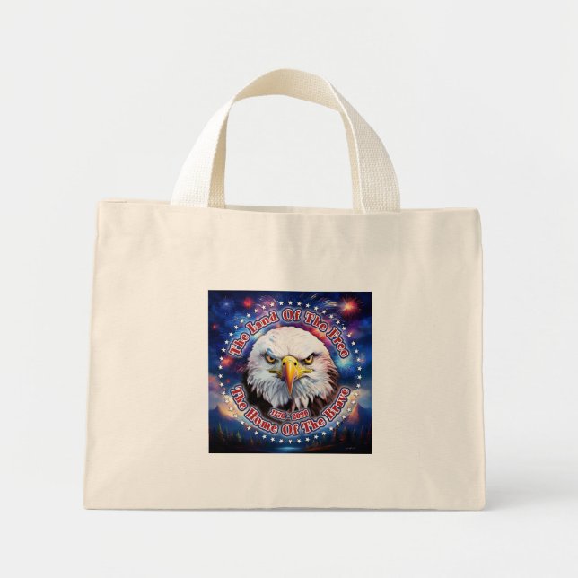 Mini Tote Bag La Terre Des Hommes Libres Feu D'artifice Aigle Br (Devant)