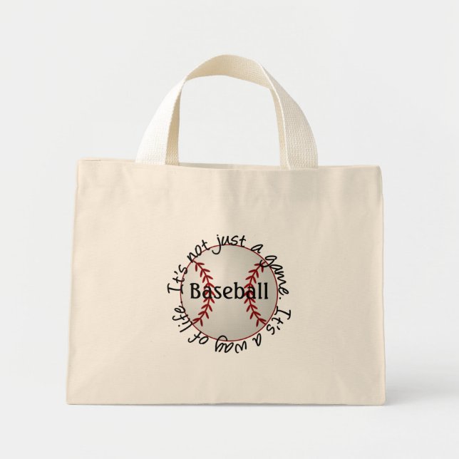 Mini Tote Bag Le baseball, ce n'est pas seulement un jeu (Devant)