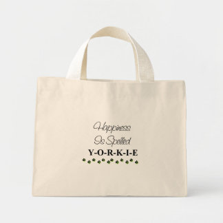 Mini Tote Bag Le bonheur est épelé Yorkie Bag