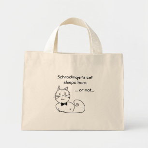 Mini Tote Bag Le chat de Schrodinger dort ici...