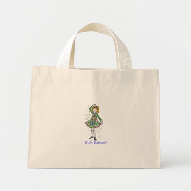 Mini Tote Bag Le danseur irlandais Maeve Fourre-tout en Bleu ! (Devant)
