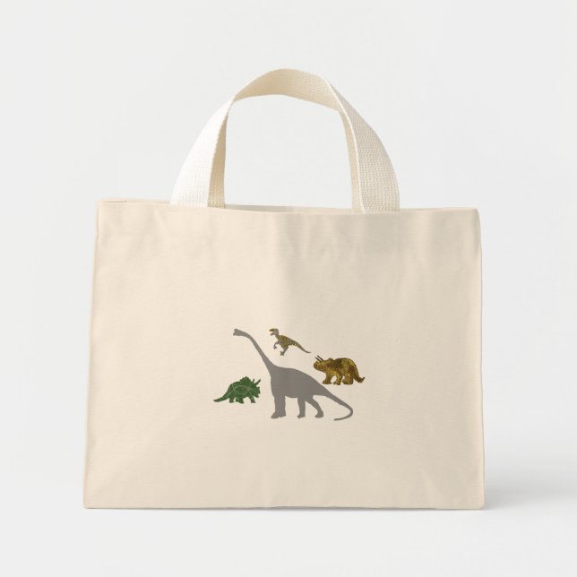 Mini Tote Bag Les 4 Dinos (Devant)