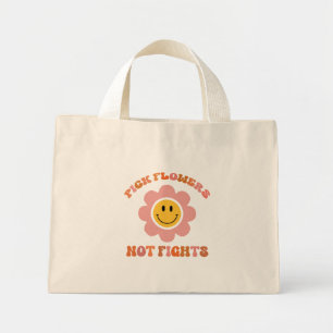 Mini Tote Bag Les Fleurs Ne Se Battent Pas. Boho Daisy