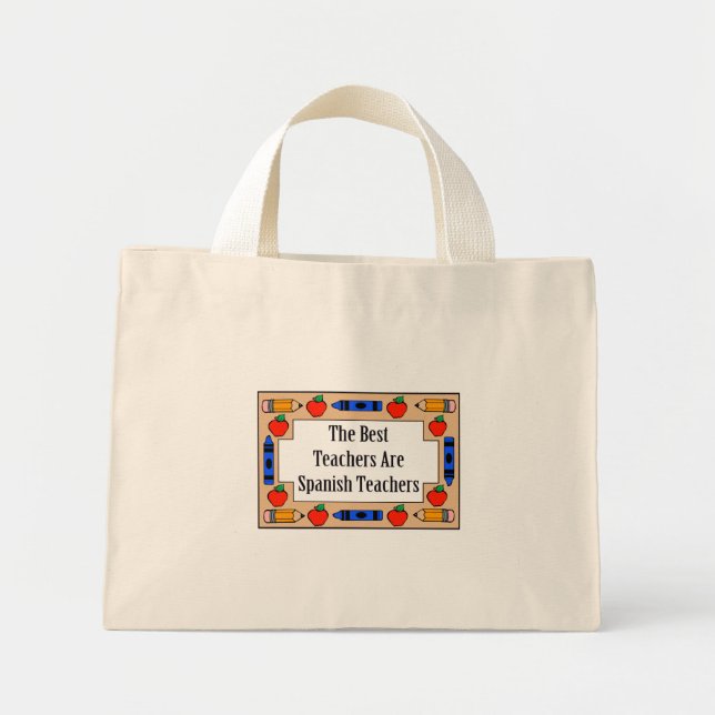 Mini Tote Bag Les Meilleurs Enseignants Sont Des Enseignants Esp (Devant)