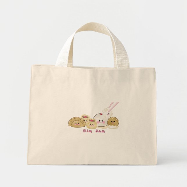 Mini Tote Bag ligne de dim sum fourre-tout baggie (Devant)