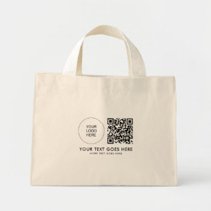 Mini Tote Bag Logo de l'entreprise d'impression frontale ici Cod