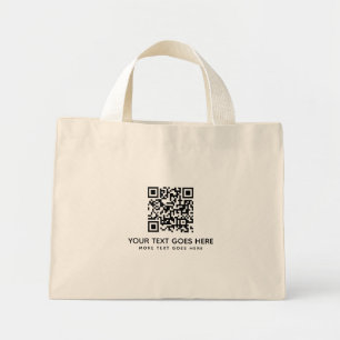 Mini Tote Bag Logo de votre entreprise ici QR Code double face i
