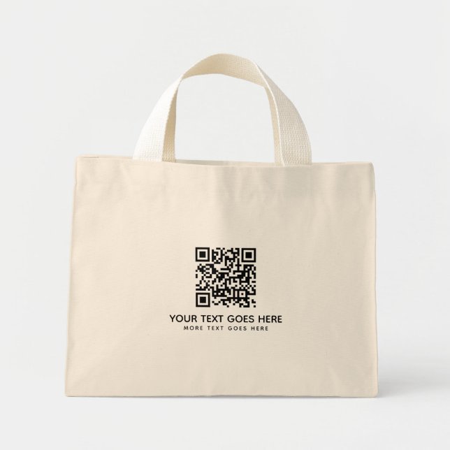 Mini Tote Bag Logo de votre entreprise ici QR Code double face i (Devant)