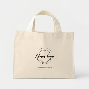 Mini Tote Bag Logo simple personnalisé de votre entreprise ici e