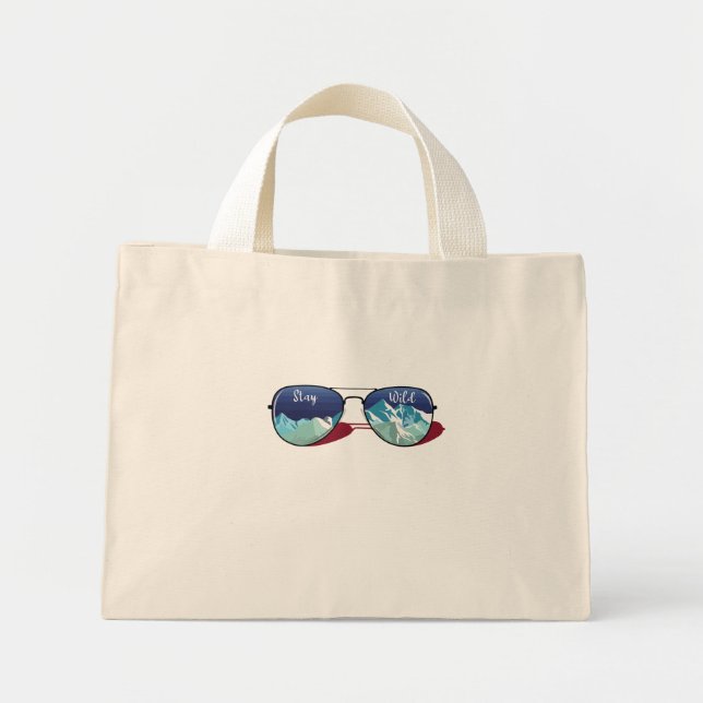 Mini Tote Bag Lunettes de soleil de montagne (Devant)