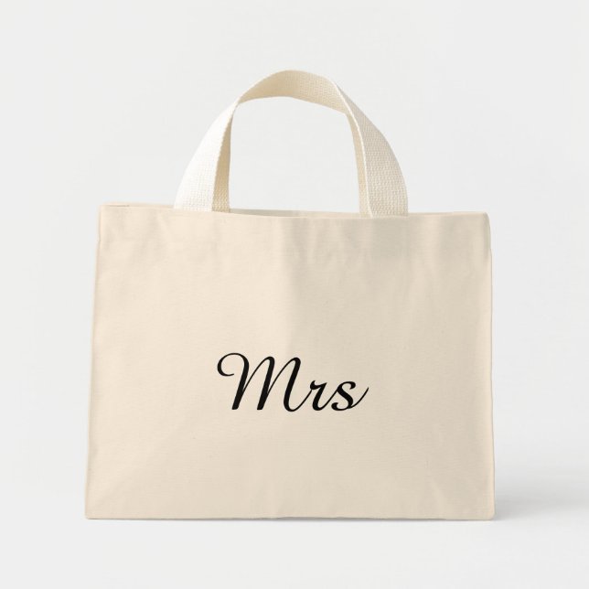 Mini Tote Bag M. et Mme. | élégant couple moderne assorti (Devant)