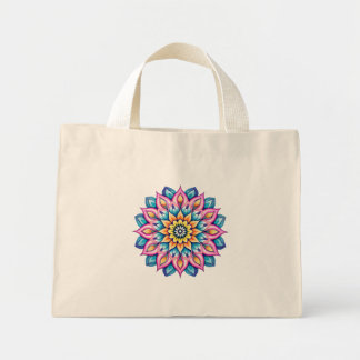 Mini Tote Bag Mandala / Flower Design