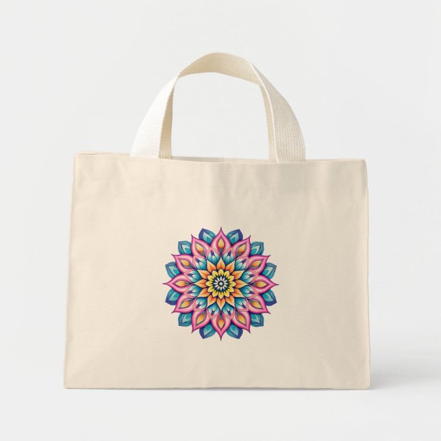 Mini Tote Bag Mandala / Flower Design (Devant)