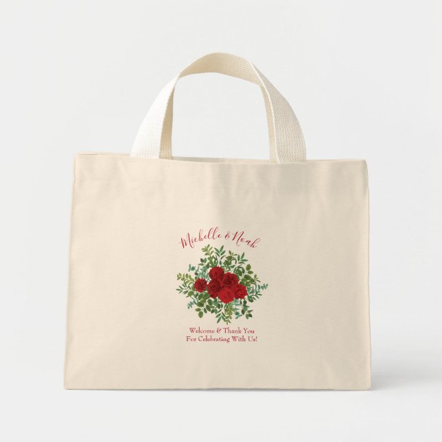 Mini Tote Bag Mariage Red Rose (Devant)