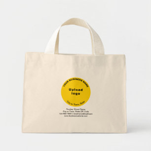 Mini Tote Bag Marque commerciale en forme ronde jaune sur mini-S