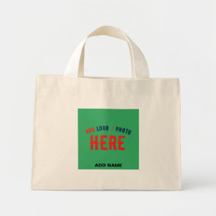 MINI TOTE BAG MARQUE ÉMERALD VERT BRUN PERSONNALISÉ MODERNE ÉLÉG