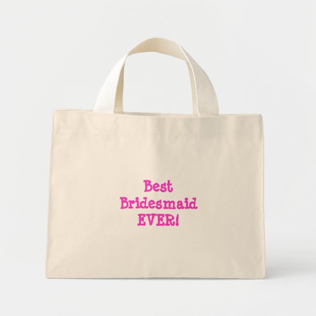 Mini Tote Bag Meilleure femme de chambre JAMAIS ! (Devant)