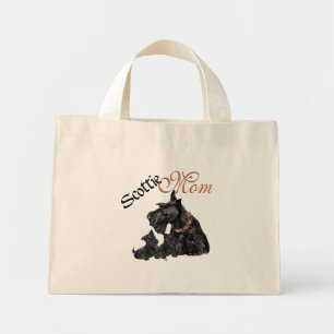 Mini Tote Bag Mère Terrier Écossais & ses chiots