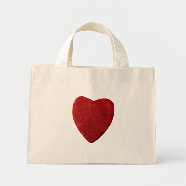 Mini Tote Bag Mini-Tragetasche mit rotem Herz (Devant)