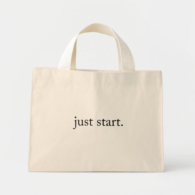 Mini Tote Bag Minimalist Inspirational Quote (Devant)