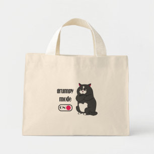 Mini Tote Bag Mode grumeux sur drôle de gros chat