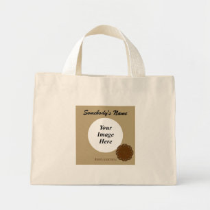 Mini Tote Bag Modèle de ruban à fleurs Brown par Kenneth Yoncich