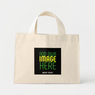 MINI TOTE BAG MODÈLE DE TEXTE D'IMAGE NOIRE SIMPLE ET MODERNE
