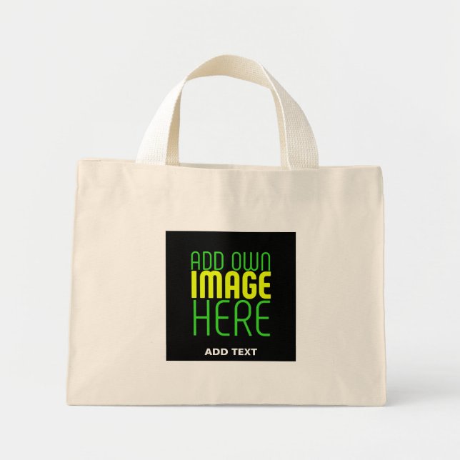 MINI TOTE BAG MODÈLE DE TEXTE D'IMAGE NOIRE SIMPLE ET MODERNE (Devant)