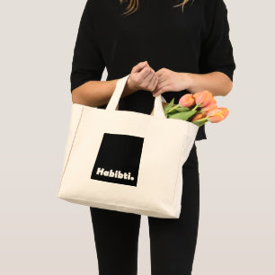 Mini Tote Bag Modèle de texte Habibti
