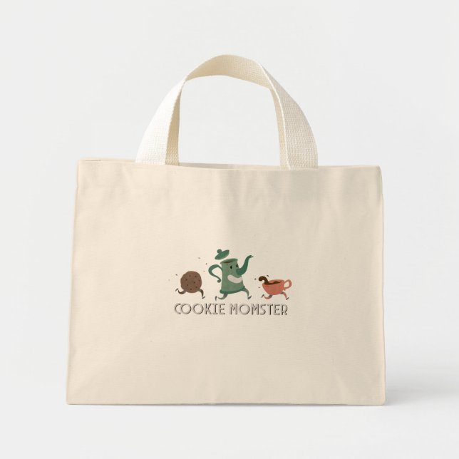 Mini Tote Bag Momster de biscuit (Devant)