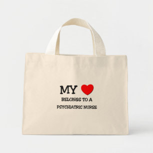 Mini Tote Bag Mon Coeur Appartient À Une INFIRMIÈRE PSYCHIATRI