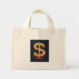 Mini Tote Bag "Money Moves : Dollar Print Shopping Bag"