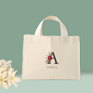 Mini Tote Bag Monogramme floral moderne personnalisable