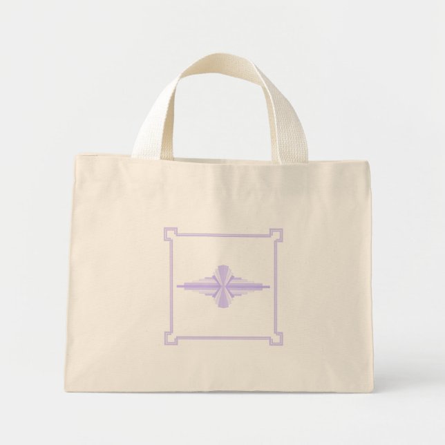 Mini Tote Bag Motif Art déco à Lilac (Devant)