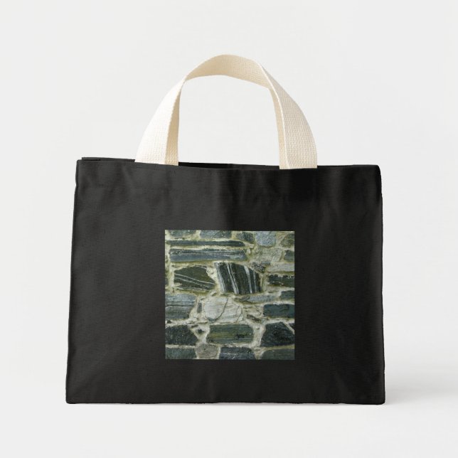Mini Tote Bag Mur de pierre ancien (Devant)