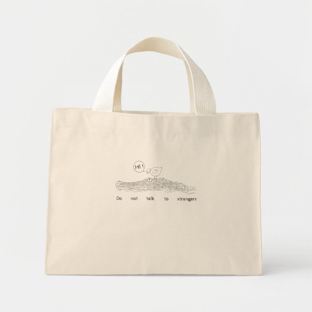 Mini Tote Bag Ne parlez pas à des étrangers (Devant)