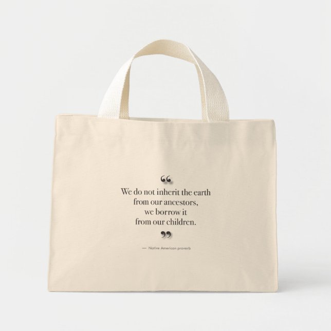 Mini Tote Bag Nous n'héritons pas de la Terre (Devant)